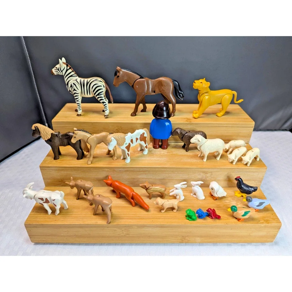 Playmobil Mixed Animals Lot Zebra Horse Deer Tapir Sheep Goat Figure 27pcs